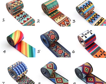 Stripe Webbing Colorful Cotton/Polyester strap webbing,2&quot; Purse Strap Bag Straps key fob webbing Bag straps belt supplies dog collar webbing