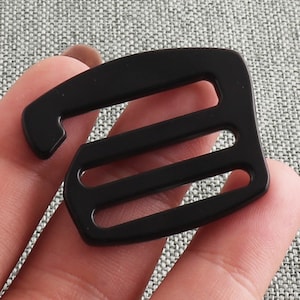 G Hook 1 Inch Black Strap Hooks Metal Hooks Bra Making Strap Slide Hooks For Swimwear Accessories Belt Adjuster Backpack Buckle-6pcs