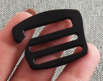 G Hook 1 Inch Black Strap Hooks Metal Hooks Bra Making Strap Slide Hooks For Swimwear Accessories Belt Adjuster Backpack Buckle-6pcs