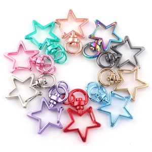 Star Swivel Clasp No keyring CHOOSE YOUR COLR 3/8&quot;inch Clasp Pendant Swivel Lobster Clasps Trigger Snap Hook Lanyard clasp Key Chain Clip