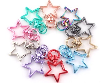 Star Swivel Clasp No keyring CHOOSE YOUR COLR 3/8&quot;inch Clasp Pendant Swivel Lobster Clasps Trigger Snap Hook Lanyard clasp Key Chain Clip