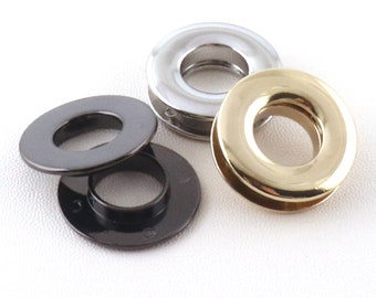 Eyelets Screw Grommet 1/2 Inch Alloy Eyelet Gunmrtal Round Grommets For Leather Craft Curtain Eyelets and Rings Clip Purse Hardware-4sets