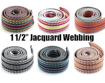 Gurtband Heavy Duty Jacquard Gurtband Ethnische Gurtband 1 1/2 "Woven Trim Border Besticktes Band für Geldbörse Strap Lanyard Kleidung Accessoires