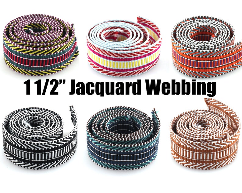 Webbing Heavy Duty Jacquard Webbing Ethnic Webbing 1 1/2 Woven Trim Border Embroidered Ribbon For Purse Strap Lanyard Clothing Accessories image 1