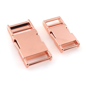 1" and 3/4" DIY Pet Collar Rose Gold Belt Strap Slide Buckle Metal Quick Side Release Buckle Slide Adjuster Dog Collar Buckle