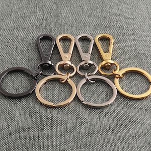Large Key Chain 79mm Key Ring With Lobster Swivel Clasps Gunmetal//Light Gold/Silver/Gold Keychain Charm Bulk Swivel Snap Hook-2/6pcs