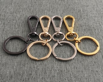 Large Key Chain 79mm Key Ring With Lobster Swivel Clasps Gunmetal//Light Gold/Silver/Gold Keychain Charm Bulk Swivel Snap Hook-2/6pcs