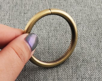 4 Uds. De correas gruesas de latón antiguo, bucle de hebilla de Metal de 1 1/2 pulgadas, anillo redondo no soldado para cinturón de macramé, correas para perros, accesorios para bolsas