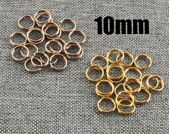 Double Loop Jump Ring Inner 8mm Gold/Light gold Split Rings Small Bulk Jump Ring Key Ring Connector Ring Jewelry Making-200pcs