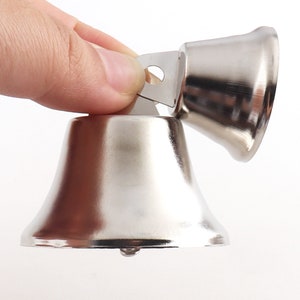 Silver Jingle Bell Large Christmas Bells Liberty Bell Sleigh Bells Table Decor Ornaments Bells FOR Christmas Tree Wedding Decoration-10pcs