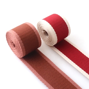 Cotton Webbing 1.5&quot;(38mm) Stripe Webbing Brown/Red Bag Strap Dog Leash Webbing Pet Collar Webbing Purse Strap By The Yard