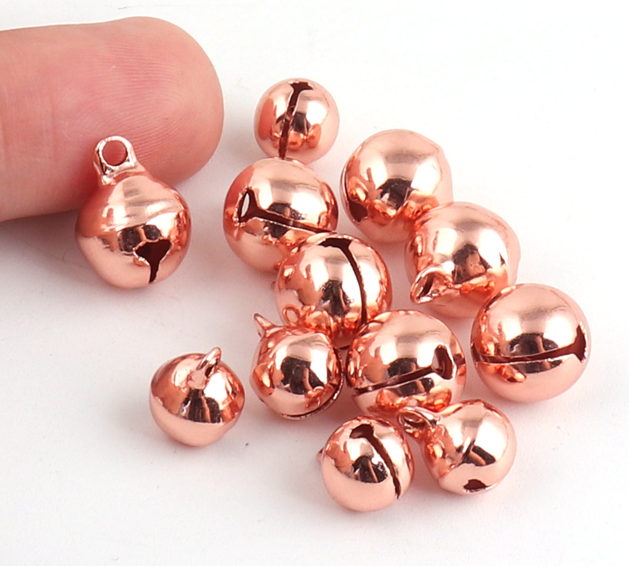 50pcs Rose Gold Jingle Bells Sound Bells Christmas Bells Ornament