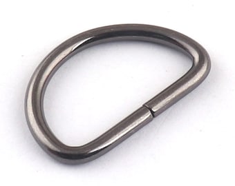 1 Zoll (26mm) D-Ring Gunmetal Nicht geschweißte Metall-Sprung-Ring-Schmuck-Verbindungs-Ring für Choker-Geldbörse Taschen-Bügel-Bügel-kleine D-Ring-10 Stück