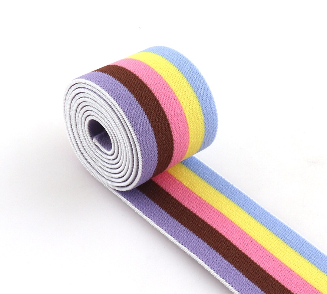 Elastic Webbing Rainbow Stripe Elastic Band 1 1/2 Inch Soft - Etsy