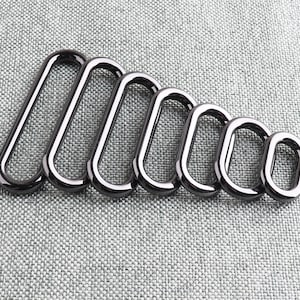 Gunmetal O-Ring Oval O-Ring Oval Rechteck Ringe 2-Zoll-Schiebeschnalle Handtasche Strap Ringe Gürtel Gurtband Verbinder O Loop Handwerk Ring-6 Stück