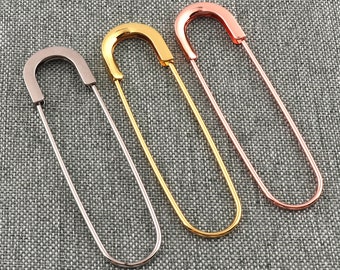 Grandes épingles de sûreté Broche en métal Épingles de kilt Épingles de couverture Broche Épingles pour la couture Fabricants de points Fabrication de bijoux-80mm 10pcs