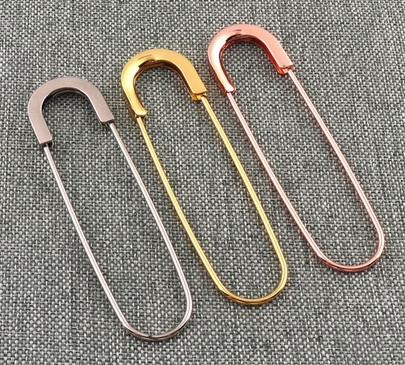 10 PCS Rose Gold Metal Safety Pins,80 Mm Craft Safety Pin Brooch