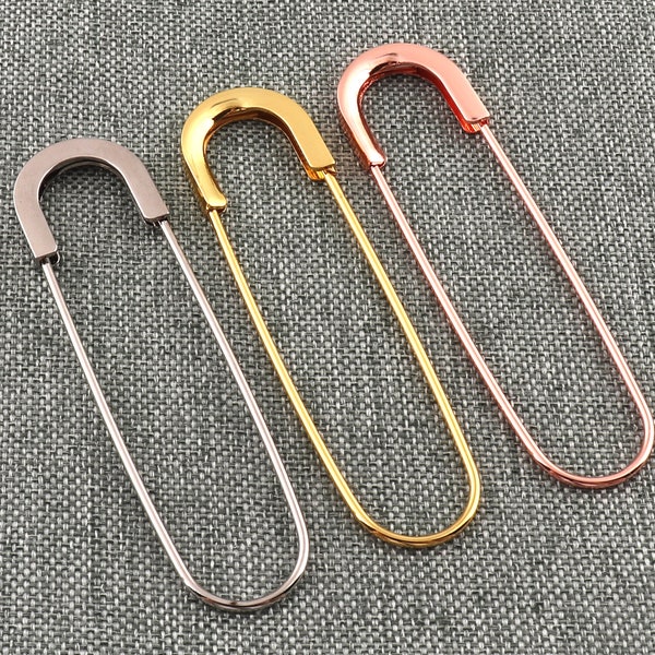 Large Safety Pins Metal Brooch Kilt Pins Blanket Pins Brooch Findings Pins FOR Sewing Stitch Makers Jewelry Making-80mm 10pcs