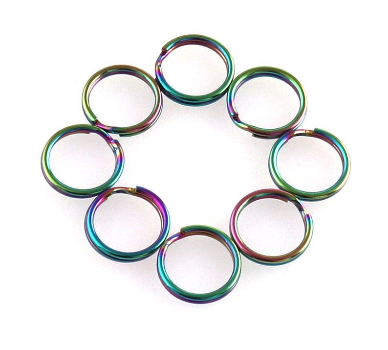 Split Ring 12mm Rainbow Jump Rings Double Loop Connector Ring Etsy