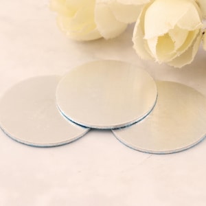 18 Gauge Aluminum Stamping Blanks, No Holes, Reversible,1&#39;&#39; Aluminum Discs ,Aluminum Tags,Silver (10~50/pack)