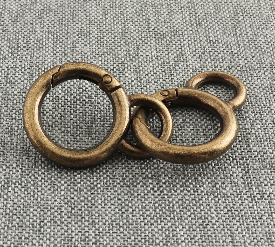 20mm Spring Ring Clasp With Loop Antique Brass Spring Gate Etsy