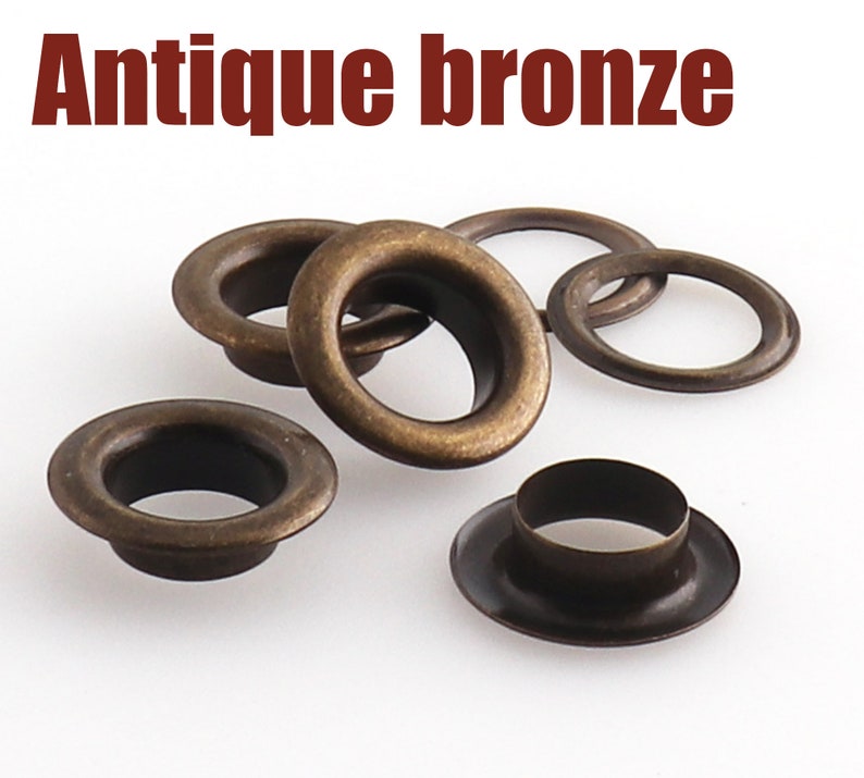 Eyelets 12 Inch Antique bronzeCopper Color Metal Grommets With Washer 12mm Leather Eyelets Sewing Accessories For Belt Bag Garment-20sets