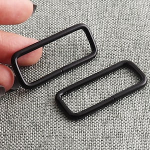 Metal Black Rectangle Buckle 1.5&quot; Inside Dimension For Bag Purse Strap Keeper Webbing Belt Non Welded Hook Iron Bag Buckle-10pcs