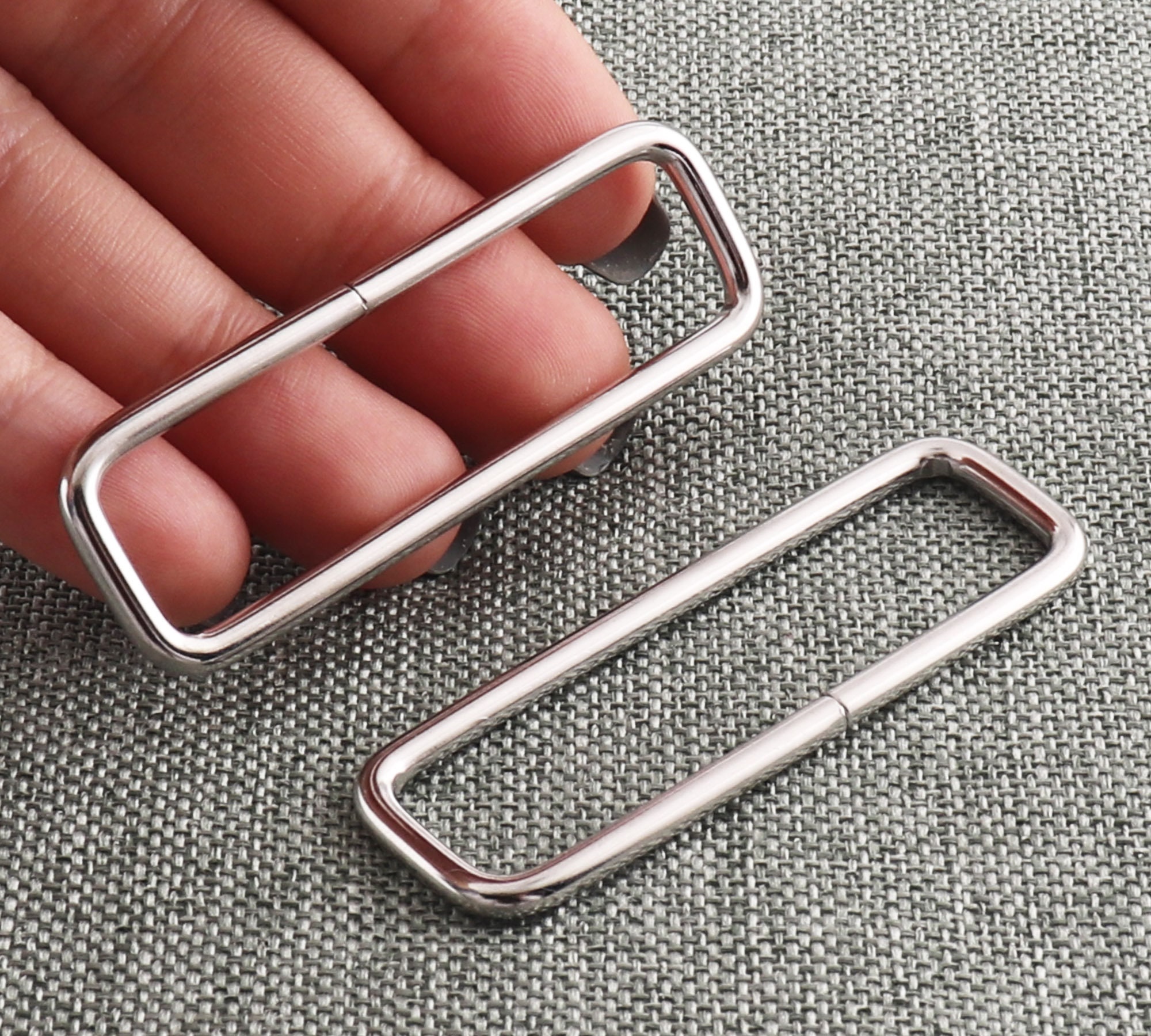 Boucle Rectangle Coulissante 40 Mm Métal Couleur Laiton Foncé Vieilli