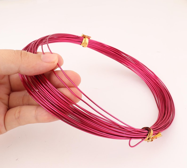 18 Gauge Aluminum Wire 1.0 mm Gold Fuchsia color Beading Jewelry Making Cord Wire 306090120 Ft