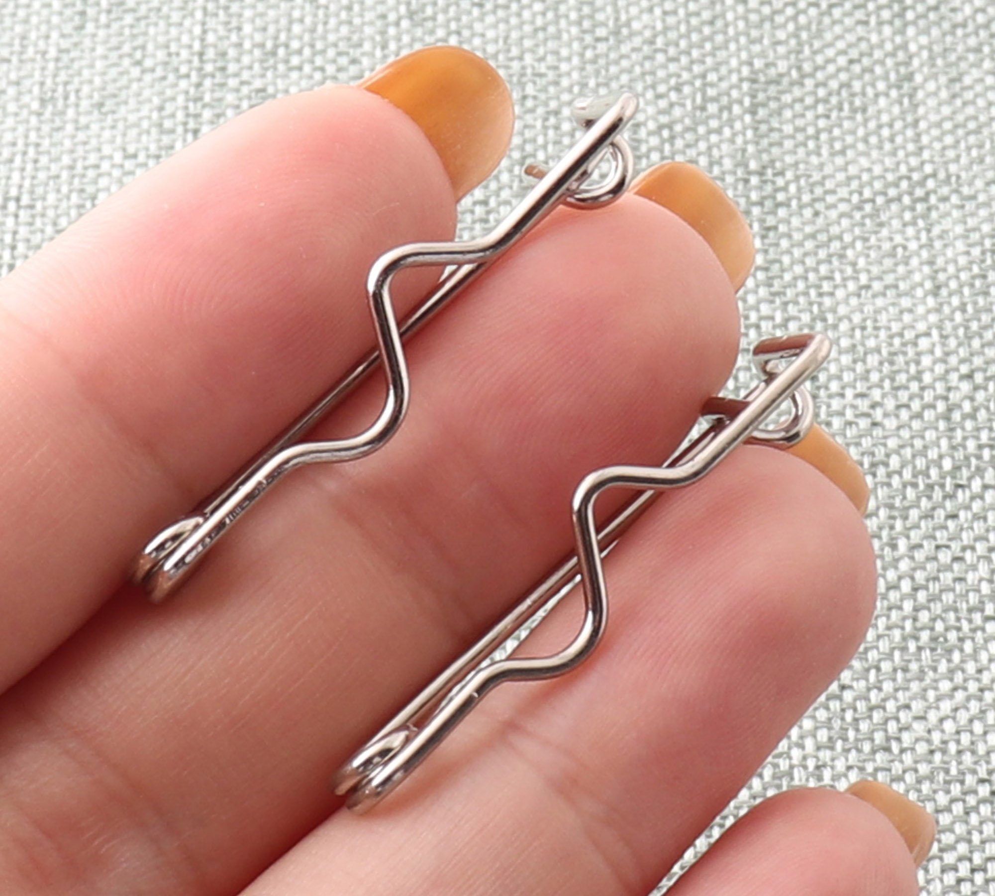 Safety Pins Silver Brooch Pins Unique Wave Shape Pins Knitting Etsy