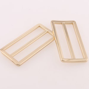 Triglide slider buckle 2&quot; Adjustable Buckle Top Quality Light Gold Alloy tri glide adjustable buckle webbing suspender strap buckle-6PCS