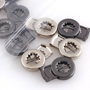Silver/Gunmetal Cord Lock Toggle Cord Metal Cord Stopper Round 10mm Elastic Adjuster Paracord Toggles FOR DIY Clothing-8pcs