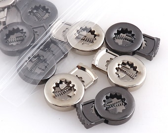 Silver/Gunmetal Cord Lock Toggle Cord Metal Cord Stopper Round 10mm Elastic Adjuster Paracord Toggles FOR DIY Clothing-8pcs