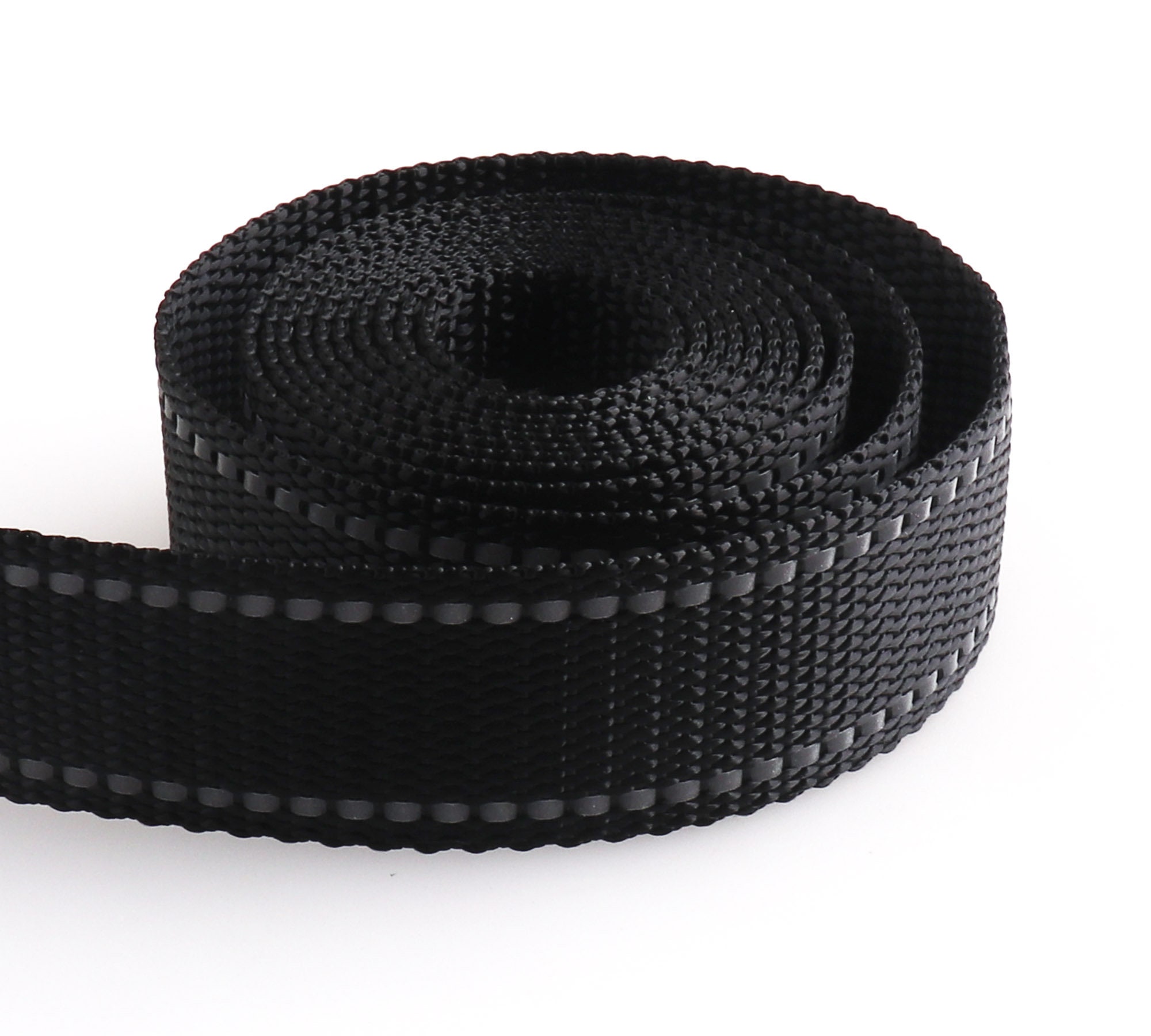 Black/gray Reflective Webbing Tape Ribbon Sew on Reflective