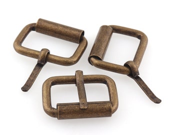 Roller Pin Buckle Metal buckle Center Pin Buckles 1" Antique Bronze Roller Buckles Heel Buckles for Belt/Strap Adjuster Purse Hardware-2DZ