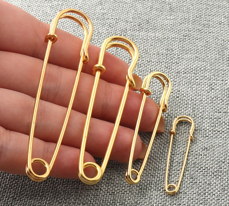 CHOOSE YOUR Size-gold Safety Pins Vintage Brooch Pins Kilt | Etsy