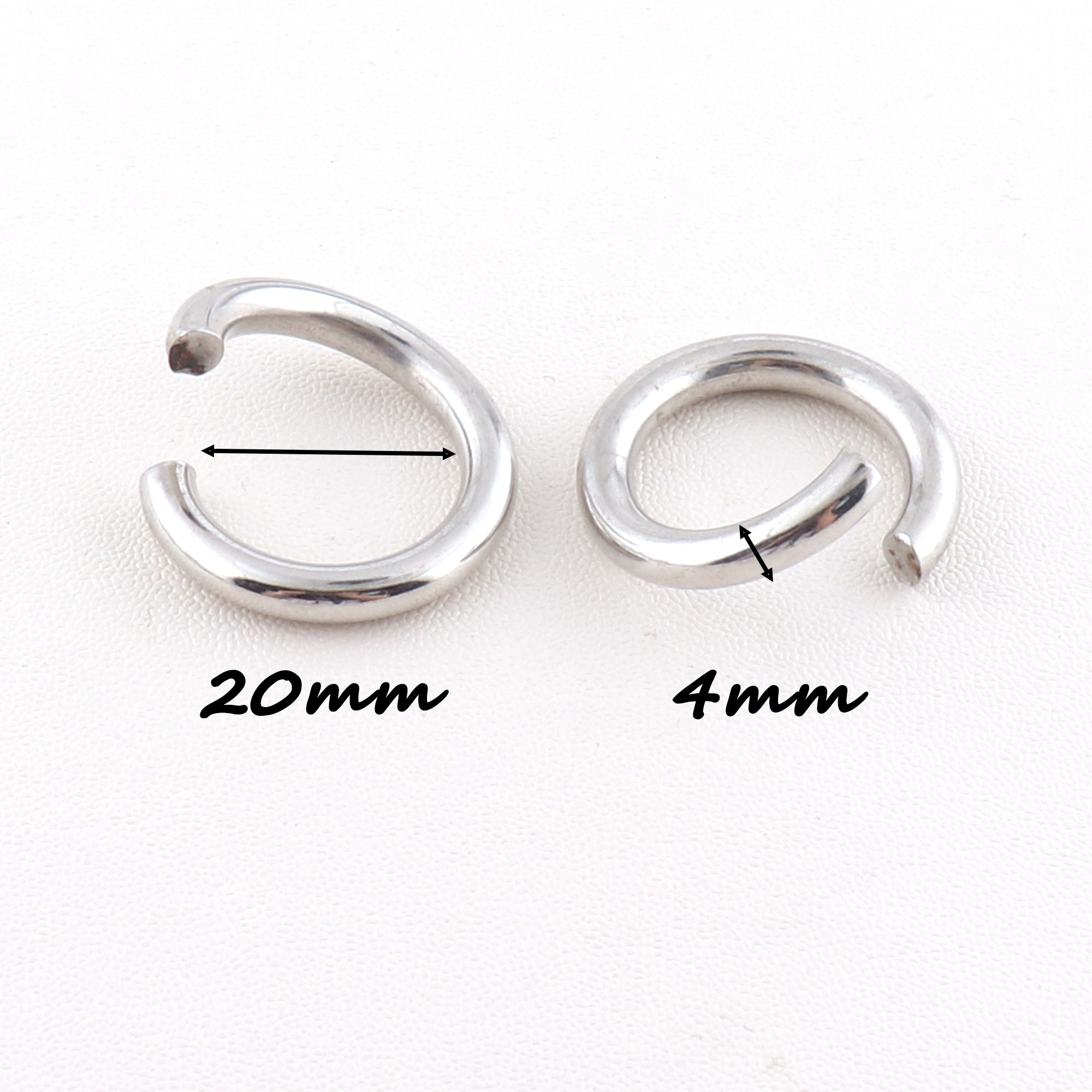 Thick 4mm Large Jump Ring Silver Jump Ring 20mm Inner Open O Etsy