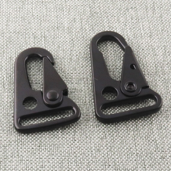 Metal Snap Hook 1 Inch 2/4pcs Black HK Style Carabiner Keyring Clip Sling Clip  Spring Gate Quick Release Carabiner Bag Accessories -  UK