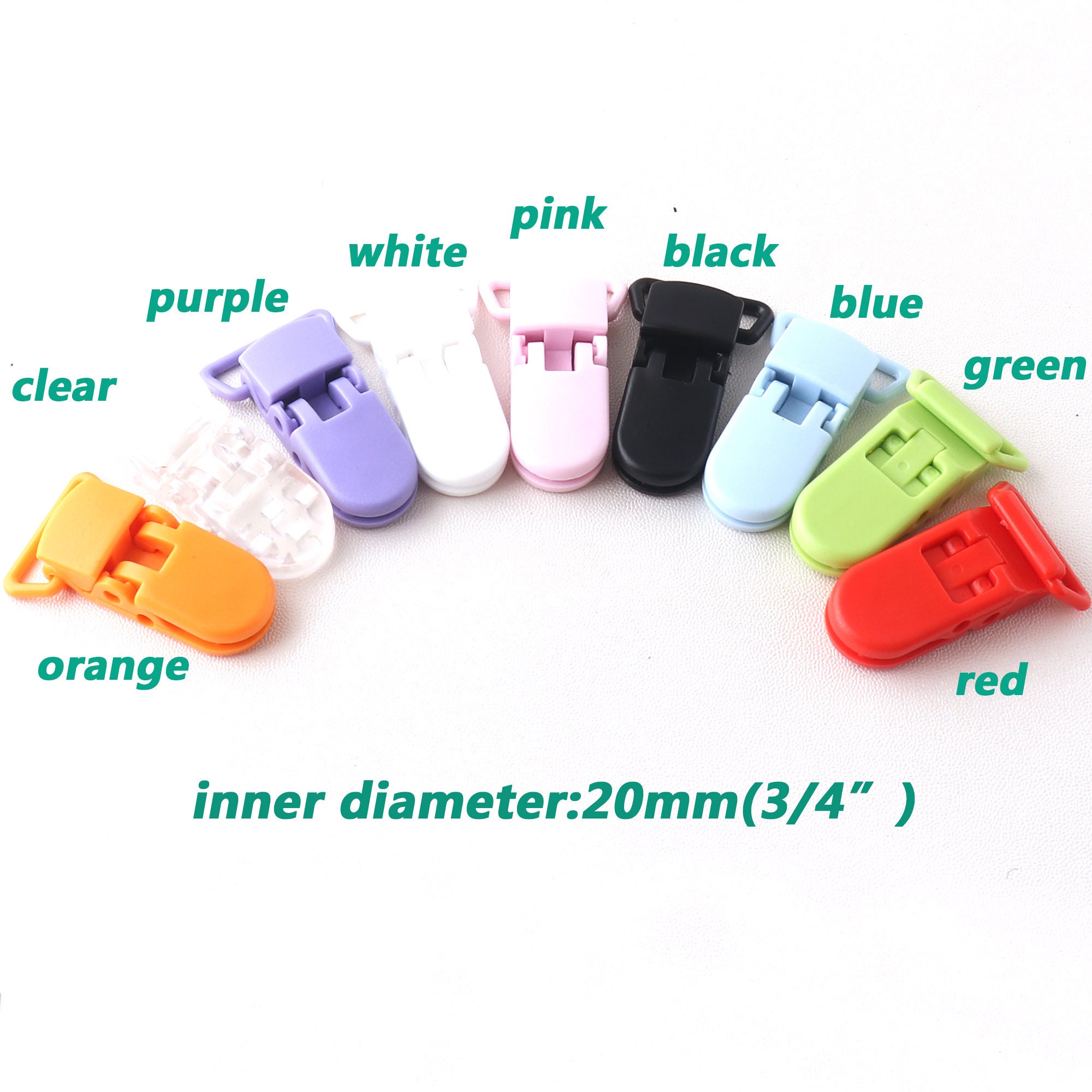 3/4 Popular Suspender Clips / Pacifier Clips With Fabric Protecting  Plastic Teeth 