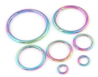 Regenbogen Frühling O Ring 10 13 25 32 38 50 62 mm Runde Metall Push Gate Karabinerhaken Auslösekarabiner Clip Geldbörse Tasche Handtasche Griff Großhandel