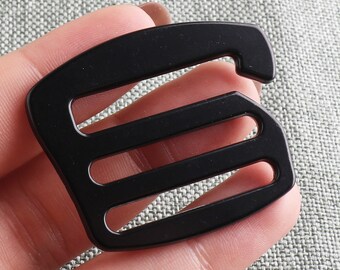 Black G Hook Hardware 34mm Metal G Hook Strap Slider Backpack Belt Adjuster G Buckle Swimwear Bra making-6pcs