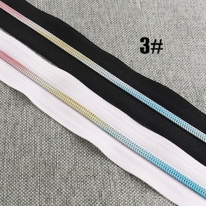 Upholstery Zipper Black&White Rainbow Teeth #3 Continuous Zipper Tape For Sewing Tailor Crafts Bag Jacket Zipper By the meters