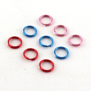 Jump Rings 9mm Bulk Jump Ring Colorful Split Ring Double Loop Rings Small Keyring Charm Connector For Jewelry Findings Pink/Blue/Red