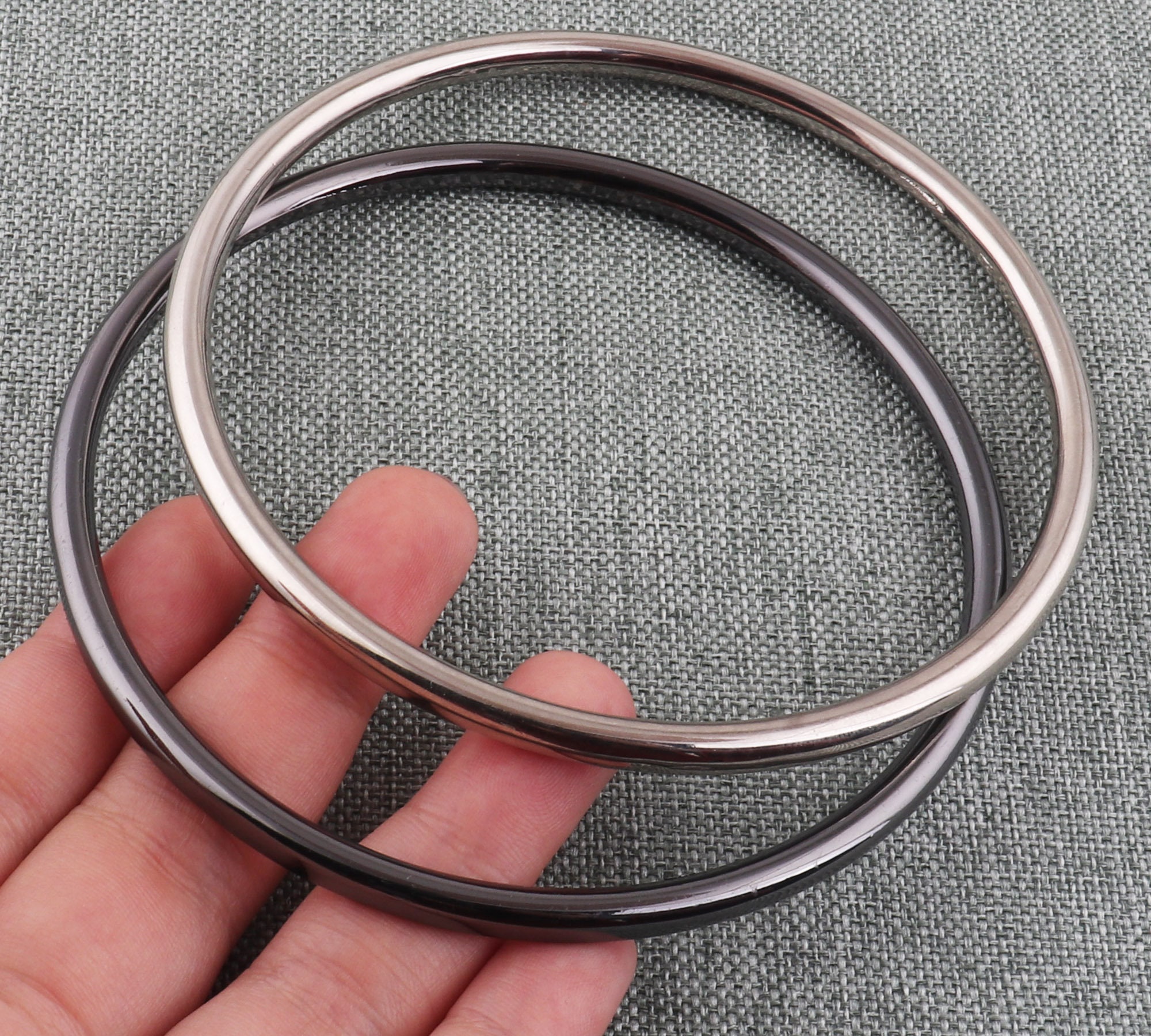 O Ring 9cm Silver/gunmetal Metal Extra Large O Ring Gate Hook Purse ...