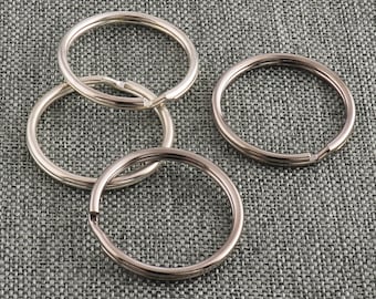 Sterling Silver Split Rings Nickel Key Rings 1 Inch Keychain Split Rings Heavy Duty Rings Jump Rings Wholesale Key Chain Supplies-30pcs