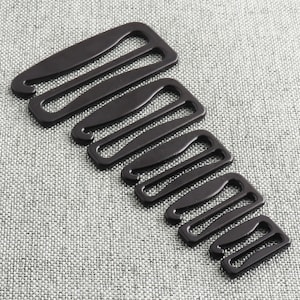 CHOOSE YOUR SIZE-G Hook Bra Hooks Metal Bra Sliders Black Adjustable Hook For Swimwear Fasteners Bra Strap Making Webbing Hardware-8pcs
