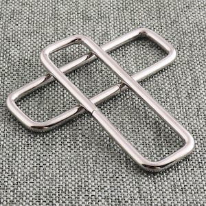 Metal Rectangle Ring Strap 2 Inch Heavy Duty Rectangular Jump Ring Bag Purse Snap Hook Silver Loop Rings Webbing Belts Buckle-10pcs