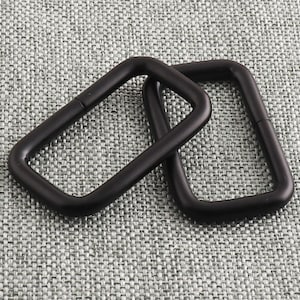 Rectangle Ring Buckles 33mm Webbing Strap Keeper Loops Black Adjuster Non Welded Belts Buckle Metal Bag Purse Snap Hook-8pcs