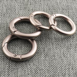 Spring Ring Round Metal Spring Gate Ring Matte Silver 17/19mm Spring Clasp Clips For Jewelry Making Purse Clasp Snap Hook Ring-6/10pcs