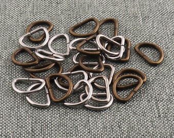 Small D Ring Metal D Ring Bronze Heavy Duty 1/2 Inch Nickel Plated D-Rings For Bags Purse Strap Connector Non Welded-100pcs
